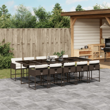 vidaXL 11 részes barna polyrattan kerti ülőgarnitúra párnákkal kerti bútor