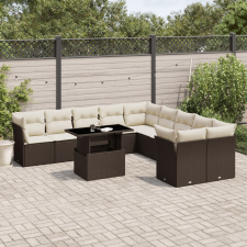 vidaXL 11 részes barna polyrattan kerti ülőgarnitúra párnákkal kerti bútor