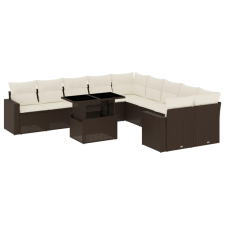 vidaXL 11 részes barna polyrattan kerti ülőgarnitúra párnákkal kerti bútor
