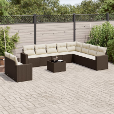 vidaXL 11 részes barna polyrattan kerti ülőgarnitúra párnákkal kerti bútor