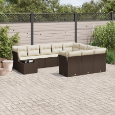 vidaXL 11 részes barna polyrattan kerti ülőgarnitúra párnákkal kerti bútor
