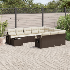 vidaXL 11 részes barna polyrattan kerti ülőgarnitúra párnákkal kerti bútor