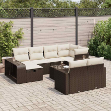 vidaXL 11 részes barna polyrattan kerti ülőgarnitúra párnákkal kerti bútor