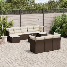 vidaXL 11 részes barna polyrattan kerti ülőgarnitúra párnákkal kerti bútor