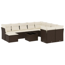 vidaXL 11 részes barna polyrattan kerti ülőgarnitúra párnákkal (3218603) kerti bútor