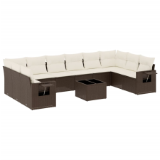 vidaXL 11 részes barna polyrattan kerti ülőgarnitúra párnákkal (3253020) kerti bútor