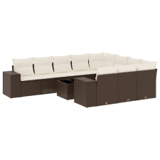 vidaXL 11 részes barna polyrattan kerti ülőgarnitúra párnákkal (3255440) kerti bútor