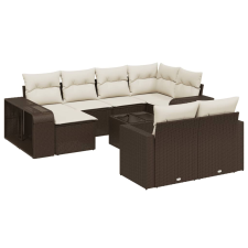 vidaXL 11 részes barna polyrattan kerti ülőgarnitúra párnákkal (3261303) kerti bútor