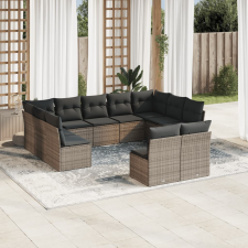 vidaXL 11 részes szürke polyrattan kerti ülőgarnitúra párnákkal kerti bútor