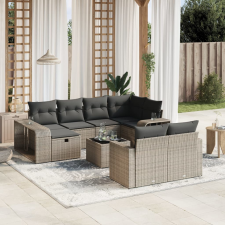 vidaXL 11 részes szürke polyrattan kerti ülőgarnitúra párnákkal kerti bútor