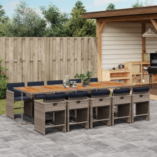 vidaXL 11 részes szürke polyrattan kerti ülőgarnitúra párnákkal kerti bútor