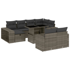 vidaXL 11 részes szürke polyrattan kerti ülőgarnitúra párnákkal kerti bútor