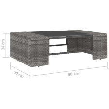 vidaXL 11 részes szürke polyrattan kerti ülőgarnitúra párnákkal kerti bútor