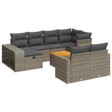 vidaXL 11 részes szürke polyrattan kerti ülőgarnitúra párnákkal (3326084) kerti bútor
