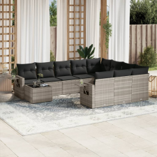 vidaXL 11 részes világosszürke polyrattan kerti ülőgarnitúra párnákkal kerti bútor
