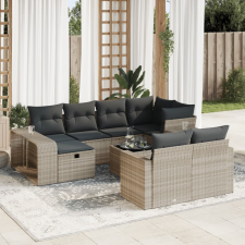 vidaXL 11 részes világosszürke polyrattan kerti ülőgarnitúra párnákkal kerti bútor
