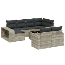 vidaXL 11 részes világosszürke polyrattan kerti ülőgarnitúra párnákkal (3261302) kerti bútor