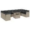 vidaXL 11 részes világosszürke polyrattan kerti ülőgarnitúra párnákkal (3266862)