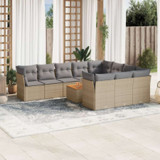 vidaXL 11részes vegyes bézs polyrattan kerti ülőgarnitúra párnákkal kerti bútor