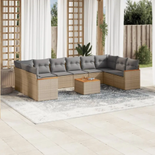 vidaXL 11részes vegyes bézs polyrattan kerti ülőgarnitúra párnákkal kerti bútor