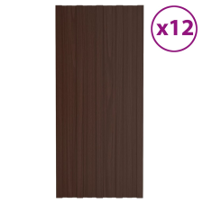 vidaXL 12 db barna horganyzott acél tetőpanel 100 x 45 cm építőanyag