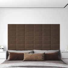 vidaXL 12 db barna szövet fali panel 30 x 15 cm 0,54 m² dekorburkolat