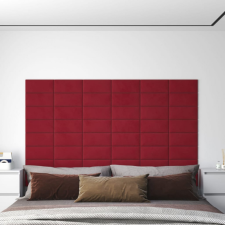 vidaXL 12 db bordó bársony fali panel 30 x 15 cm 0,54 m² tapéta, díszléc és más dekoráció