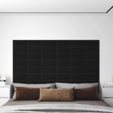 vidaXL 12 db fekete szövet fali panel 30 x 15 cm 0,54 m² dekorburkolat