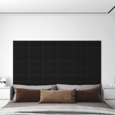 vidaXL 12 db fekete szövet fali panel 30 x 15 cm 0,54 m² tapéta, díszléc és más dekoráció