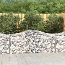 vidaXL 12 db íves horganyzott vas gabion kosár 200x50x80/100 cm kerti tárolás