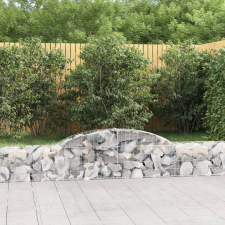vidaXL 12 db íves horganyzott vas gabion kosár 300x30x40/60 cm kerti dekoráció