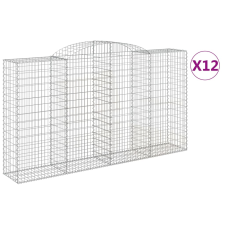 vidaXL 12 db íves horganyzott vas gabion kosár 300x50x160/180 cm (3146765) kerti tárolás