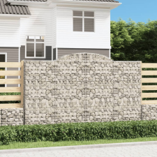 vidaXL 12 db íves horganyzott vas gabion kosár 300x50x180/200 cm kerti dekoráció