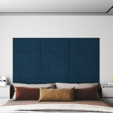 vidaXL 12 db kék bársony fali panel 60x30 cm 2,16 m² dekorburkolat