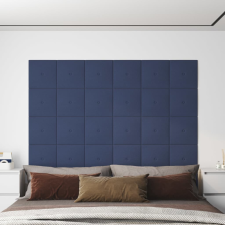 vidaXL 12 db kék szövet fali panel 30 x 30 cm 1,08 m² dekorburkolat