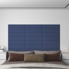 vidaXL 12 db kék szövet fali panel 60x15 cm 1,08 m² dekorburkolat