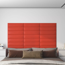 vidaXL 12 db piros műbőr fali panel 60 x 15 cm 1,08 m² dekorburkolat