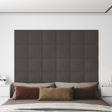 vidaXL 12 db sötétszürke szövet fali panel 30 x 30 cm 1,08 m² építőanyag