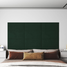 vidaXL 12 db sötétzöld bársony fali panel 60x30 cm 2,16 m² dekorburkolat