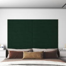 vidaXL 12 db sötétzöld bársony fali panel 90x15 cm 1,62 m² dekorburkolat