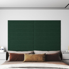 vidaXL 12 db sötétzöld szövet fali panel 90x15 cm 1,62 m² dekorburkolat
