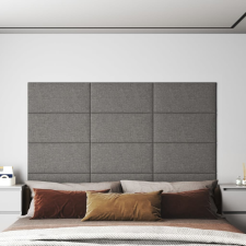 vidaXL 12 db világosszürke szövet fali panel 60x30 cm 2,16 m² dekorburkolat