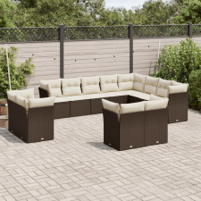 vidaXL 12 részes barna polyrattan kerti ülőgarnitúra párnákkal kerti bútor