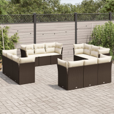 vidaXL 12 részes barna polyrattan kerti ülőgarnitúra párnákkal kerti bútor