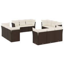 vidaXL 12 részes barna polyrattan kerti ülőgarnitúra párnákkal (3217333) kerti bútor