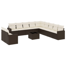 vidaXL 12 részes barna polyrattan kerti ülőgarnitúra párnákkal (3219193) kerti bútor