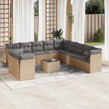 vidaXL 12 részes bézs polyrattan kerti ülőgarnitúra párnákkal kerti bútor