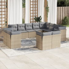 vidaXL 12 részes bézs polyrattan kerti ülőgarnitúra párnákkal kerti bútor