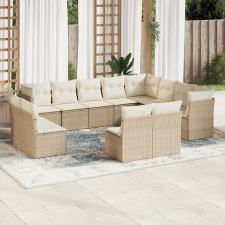 vidaXL 12 részes bézs polyrattan kerti ülőgarnitúra párnákkal kerti bútor