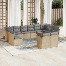 vidaXL 12 részes bézs polyrattan kerti ülőgarnitúra párnákkal kerti bútor